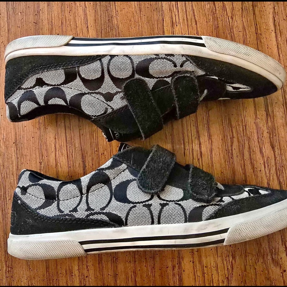 Coach Kids' Black and Gray Patterned Sneakers